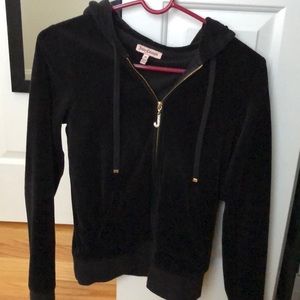 Black velvet Juicy Couture zip up hoodie
